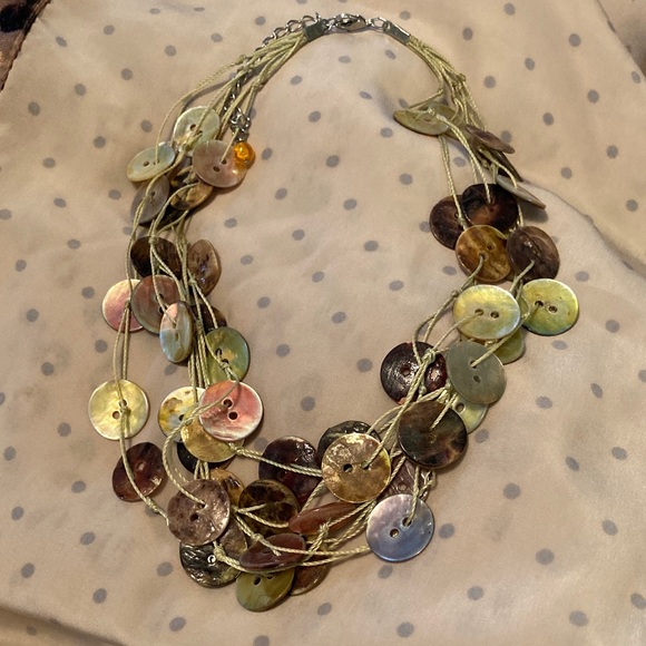 Adorable Multicolor Button Necklace, 16” 🌸💜🌸🩷🌸🩵 - Picture 2 of 4